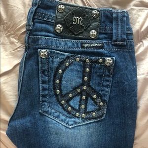 Miss Me Peace Sign Jeans ✌🏼☮️